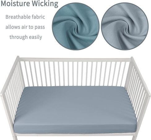 Baby Crib Sheets for Boys Girls, 2 Pack Fitted Crib Sheet for Standard Crib and Toddler Mattress, Soft Microfiber Baby Sheet 52x28x8in (Brown & Green) in Kuwait