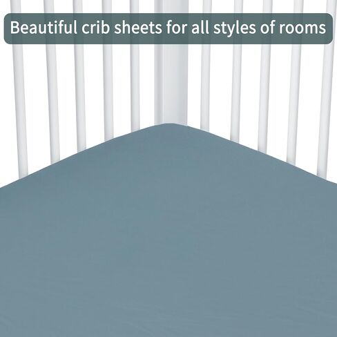 Baby Crib Sheets for Boys Girls, 2 Pack Fitted Crib Sheet for Standard Crib and Toddler Mattress, Soft Microfiber Baby Sheet 52x28x8in (Brown & Green) in Kuwait
