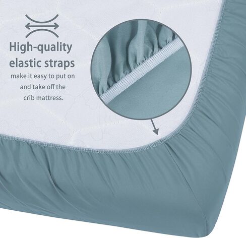 Baby Crib Sheets for Boys Girls, 2 Pack Fitted Crib Sheet for Standard Crib and Toddler Mattress, Soft Microfiber Baby Sheet 52x28x8in (Brown & Green) in Kuwait