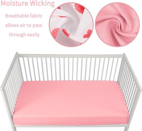 Baby Crib Sheets for Boys Girls, 2 Pack Fitted Crib Sheet for Standard Crib and Toddler Mattress, Soft Microfiber Baby Sheet 52x28x8in (Brown & Green) in Kuwait