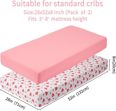 Baby Crib Sheets for Boys Girls, 2 Pack Fitted Crib Sheet for Standard Crib and Toddler Mattress, Soft Microfiber Baby Sheet 52x28x8in (Brown & Green) in Kuwait