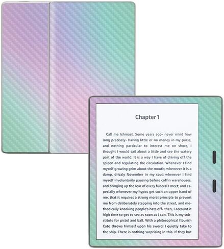MightySkins Carbon Fiber Skin for Amazon Kindle Oasis 7" (9th Gen) - Abstract Black | Protective, Durable Textured Carbon Fiber Finish | Easy to Apply, Remove, and Change Styles | Made in The USA in Saudi Arabia