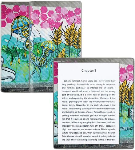 MightySkins Carbon Fiber Skin for Amazon Kindle Oasis 7" (9th Gen) - Abstract Black | Protective, Durable Textured Carbon Fiber Finish | Easy to Apply, Remove, and Change Styles | Made in The USA in Saudi Arabia