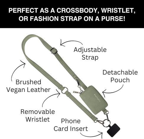 Clip & Go Strap - Cell Phone Strap with Brushed Vegan Leather Pouch in Kuwait