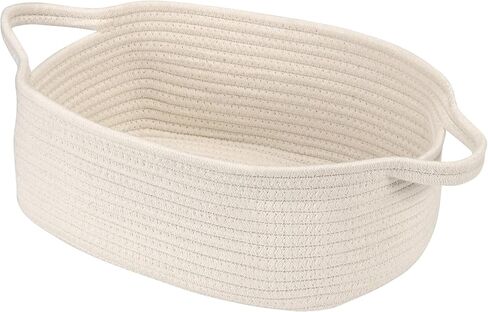 Small Woven Cotton Rope Basket Cute Baby Gift Baskets Empty Decorative Storage Basket for Organizing Shelves Closet Baby Nursery Basket Bin Toy Storage Basket Organizer 13.7"x10.2"x5" Pink in Saudi Arabia