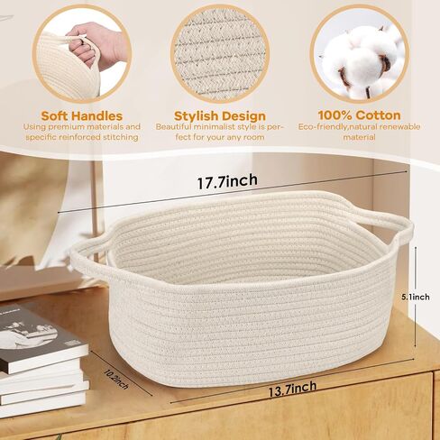 Small Woven Cotton Rope Basket Cute Baby Gift Baskets Empty Decorative Storage Basket for Organizing Shelves Closet Baby Nursery Basket Bin Toy Storage Basket Organizer 13.7"x10.2"x5" Pink in Saudi Arabia