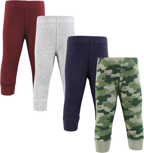 Hudson Baby Unisex Baby Thermal Tapered Ankle Pants 4pk, Sage Dinosaur, 12-18 Months in Kuwait
