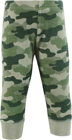 Hudson Baby Unisex Baby Thermal Tapered Ankle Pants 4pk, Sage Dinosaur, 12-18 Months in Kuwait