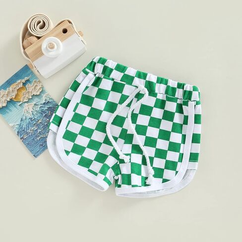 Infant Baby Girl Boy Shorts Cotton Breathable Pants Checkerboard Print Athletic Shorts Unisex Summer Short Pants in Kuwait