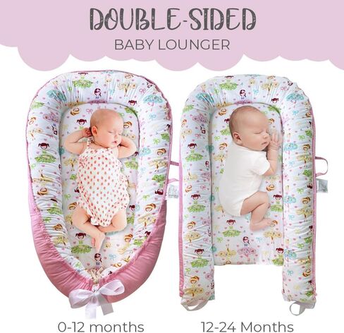 PIERRI Baby Lounger for Newborn with Detachable Mosquito Net Toddler Floor Lounger Baby Reversible Infant Lounger Baby Lounger for Newborn Ultra-Soft Cotton Baby Double-Sided nest Lounger in Saudi Arabia