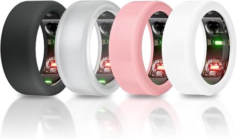 4 Pack Smart Ring Covers Compatible for Oura Ring Protector, Silicone Elastic Case for Oura Ring Gen 3 Working Out Accessories Men Women Finger Accessories for Ring Size 6/7/8/9/10 (S) in Saudi Arabia