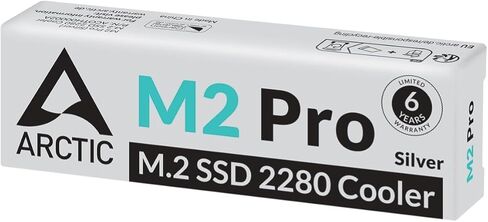 ARCTIC M2 Pro - مبرد غرفة التبريد لـ M.2 2280 SSD، مع وسادات حرارية ARCTIC TP-3، متوافقة مع أجهزة الكمبيوتر ووحدات التحكم في الألعاب، لمحركات أقراص SSD المزدوجة والأحادية الجانب - فضي in Kuwait
