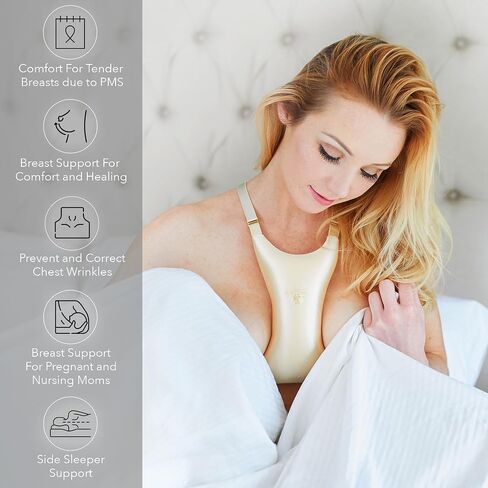 Intimia Breast Pillow for Chest Wrinkles and Side Sleeping - Chest Pillow for Wrinkle Prevention - Chest Wrinkle Pillow for Breast Support (Gold) in Saudi Arabia