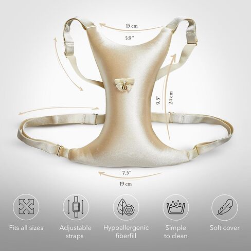 Intimia Breast Pillow for Chest Wrinkles and Side Sleeping - Chest Pillow for Wrinkle Prevention - Chest Wrinkle Pillow for Breast Support (Gold) in Saudi Arabia