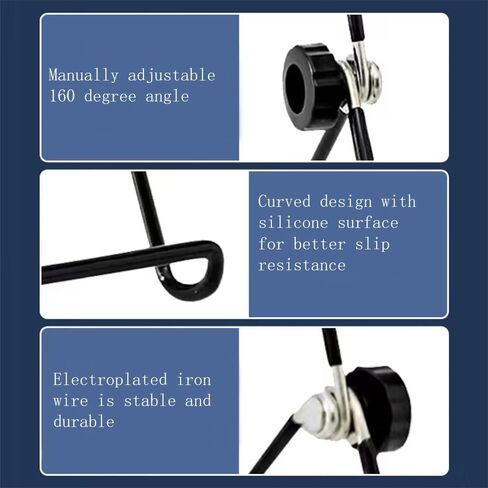 Mobile phone stand, tablet stand, height adjustable, black in Saudi Arabia