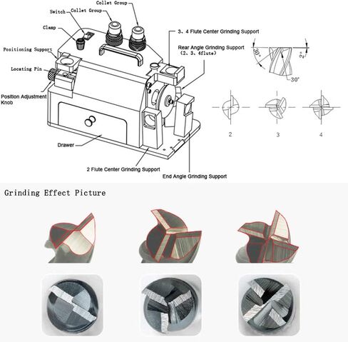 110V MR-X1 End Mill Grinder Sharpener Milling Cutter Grinder Sharpener Grinding Machine for ф4-ф14mm End Mills SDC for Tungesten Steel in Kuwait