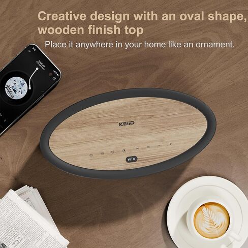 Bluetooth Clock Radio Speaker Compact with LED Clock Dual Alarms, FM Radio, Sound Machine, USB, AUX, Aesthetic Style with Great Sound Performance, Auto Dimmer, Sleep Timer in Kuwait