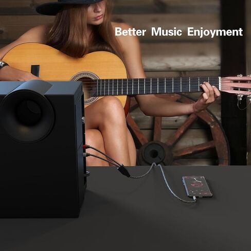 كابلات RCA، كابل RCA مجدول من النايلون بطول 100 قدم/30 متر إلى 3.5 مم، سلك ذكر إلى ذكر Aux إلى RCA Audio Y للهواتف الذكية، MP3، الأجهزة اللوحية، مكبرات الصوت، HDTV، تمديد كابل الصوت والفيديو RCA in Kuwait