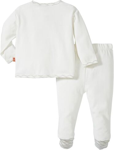 Magnificent Baby unisex-baby Cream Pompidou Solid Long Sleeve Top and Pant With Feet in Kuwait