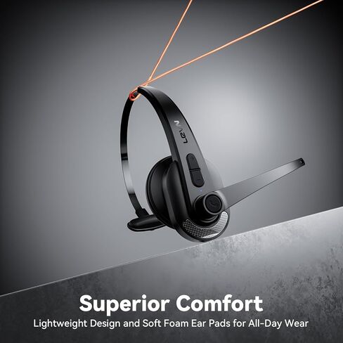 LEVN Wireless Headset with Mic for Work, Bluetooth Headset with Microphone (AI Noise Cancelling), Wireless Headset with Microphone for PC/Computer/Laptop/Work from Home/Office/Call Center/Teams/Zoom in Kuwait