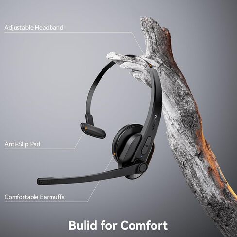 LEVN Wireless Headset with Mic for Work, Bluetooth Headset with Microphone (AI Noise Cancelling), Wireless Headset with Microphone for PC/Computer/Laptop/Work from Home/Office/Call Center/Teams/Zoom in Kuwait