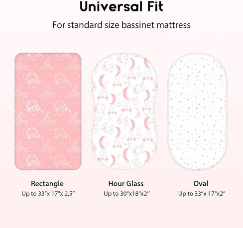 Baby Bassinet Sheets Girl Boy, Fitted Bassinet Sheet Set 3 Pack Bassinet Mattress Sheets Universal Fit for Rectangle, Round, Oval, Hourglass Mattress, Soft Breathable Dark Blue Planet in Saudi Arabia