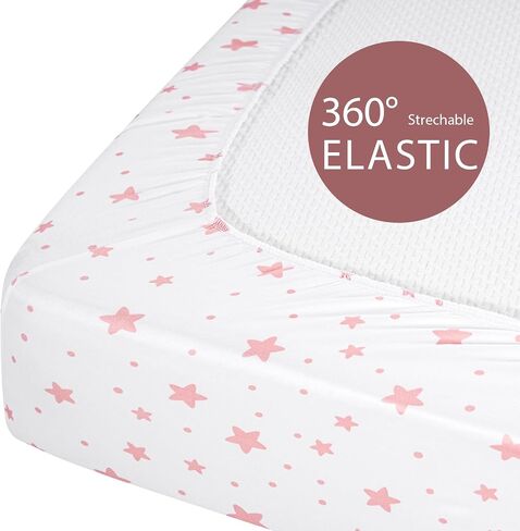 Baby Bassinet Sheets Girl Boy, Fitted Bassinet Sheet Set 3 Pack Bassinet Mattress Sheets Universal Fit for Rectangle, Round, Oval, Hourglass Mattress, Soft Breathable Dark Blue Planet in Saudi Arabia
