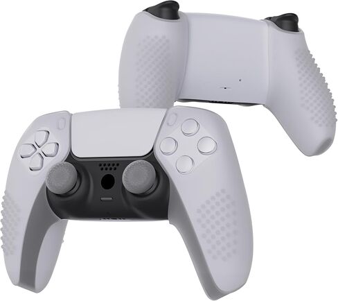 PlayVital Guardian Edition غطاء سيليكون مريح وناعم لوحدة التحكم لجهاز ps5 متوافق مع جلود حماية مطاطية لمحطة الشحن مع أغطية عصا التحكم لجهاز ps5 - أسود in Kuwait