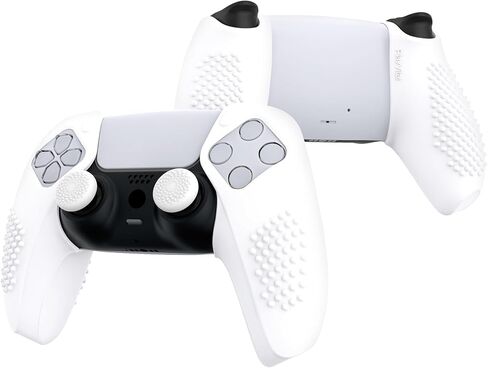 PlayVital Guardian Edition غطاء سيليكون مريح وناعم لوحدة التحكم لجهاز ps5 متوافق مع جلود حماية مطاطية لمحطة الشحن مع أغطية عصا التحكم لجهاز ps5 - أسود in Kuwait