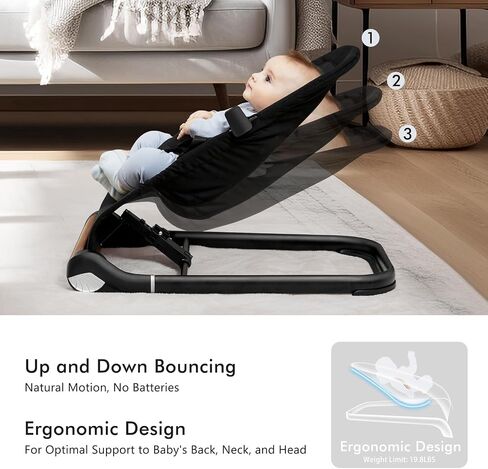 Baby Bouncer Chair - Comfortable Support for Your Little One's Blissful Moments (Net, Black) in Saudi Arabia