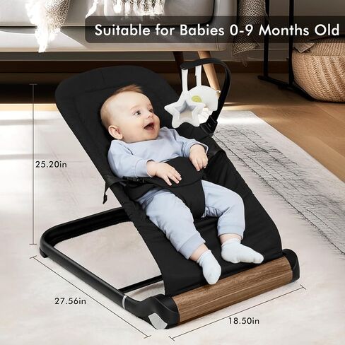 Baby Bouncer Chair - Comfortable Support for Your Little One's Blissful Moments (Net, Black) in Saudi Arabia