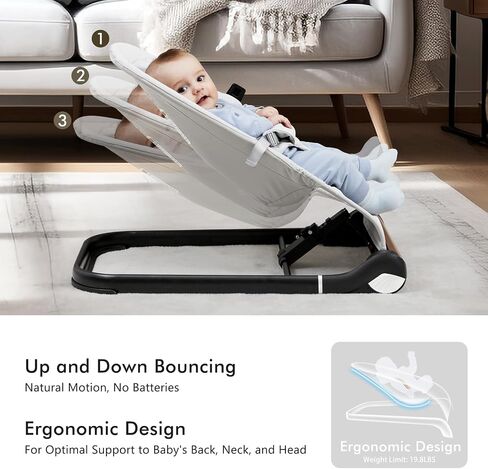 Baby Bouncer Chair - Comfortable Support for Your Little One's Blissful Moments (Normal, Black) in Kuwait