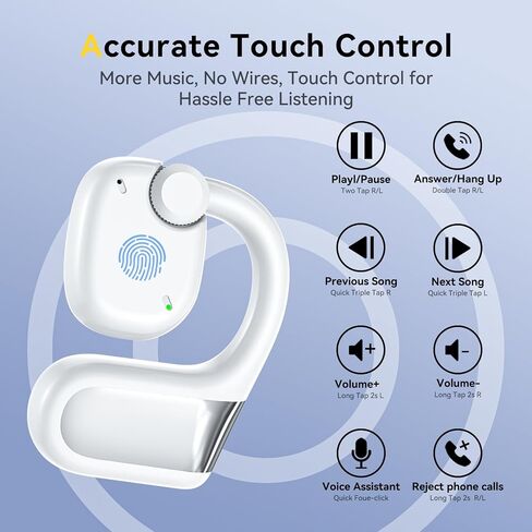 Wireless Bluetooth 5.3 Open Ear Headphones Sport Earbuds with Earhooks IPX7 Waterproof Dual Microphones,Clear Sound Comfortable Fit,88H Playtime Suitable for Running,Fitness(Black) in Saudi Arabia