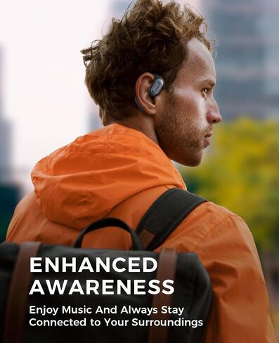 OICGOO Open Ear Headphones, Bluetooth 5.3 Open Earbuds with Earhooks, Built-in Mic, 32HRS Playtime with Digital Display, IPX7 Waterproof for Workouts and Running in Saudi Arabia