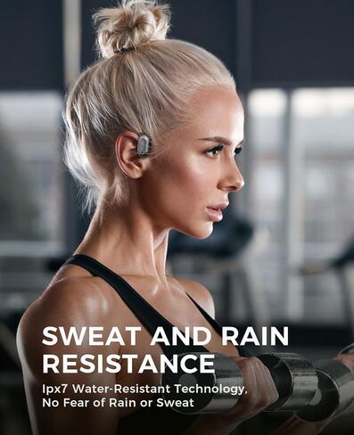 OICGOO Open Ear Headphones, Bluetooth 5.3 Open Earbuds with Earhooks, Built-in Mic, 32HRS Playtime with Digital Display, IPX7 Waterproof for Workouts and Running in Saudi Arabia