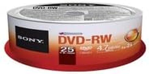 سوني 25DMW47SPM DVD-RW 2X 4.7 جيجابايت قرص DVD قابل لإعادة الكتابة، 25 حزمة in Saudi Arabia