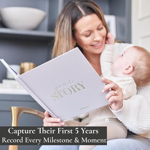 Baby Memory Book New Mom Gift - Your Story - Baby Record Book & Photo Album - Gift for Newborn Baby Boy & Girl, Great For Baby Showers (Cream) in Kuwait