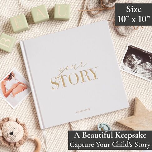 Baby Memory Book New Mom Gift - Your Story - Baby Record Book & Photo Album - Gift for Newborn Baby Boy & Girl, Great For Baby Showers (Cream) in Kuwait