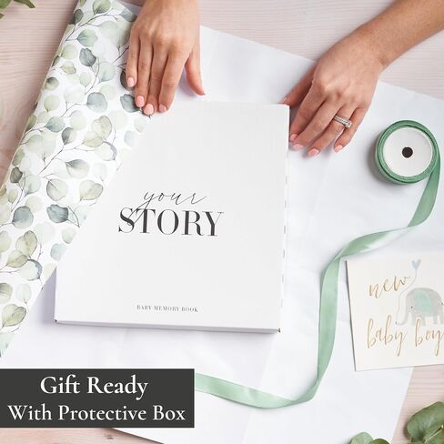 Baby Memory Book New Mom Gift - Your Story - Baby Record Book & Photo Album - Gift for Newborn Baby Boy & Girl, Great For Baby Showers (Cream) in Saudi Arabia