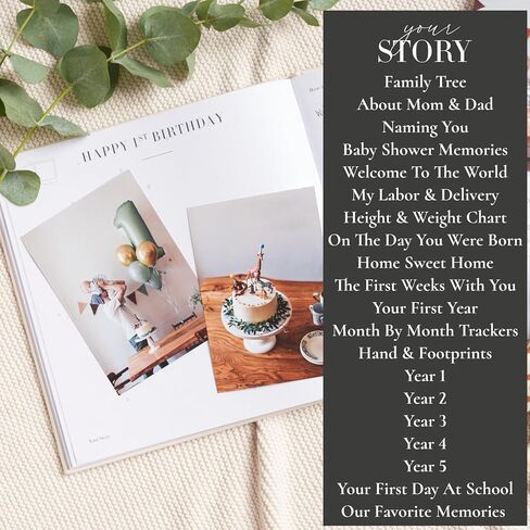Baby Memory Book New Mom Gift - Your Story - Baby Record Book & Photo Album - Gift for Newborn Baby Boy & Girl, Great For Baby Showers (Cream) in Saudi Arabia