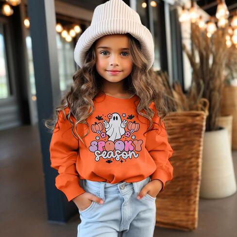 DUTUT Toddler Baby Halloween Sweatshirts Spooky Season Sweatshirt Ghost Face Crewneck Long Sleeve Shirt Cute Pullover Top in Saudi Arabia