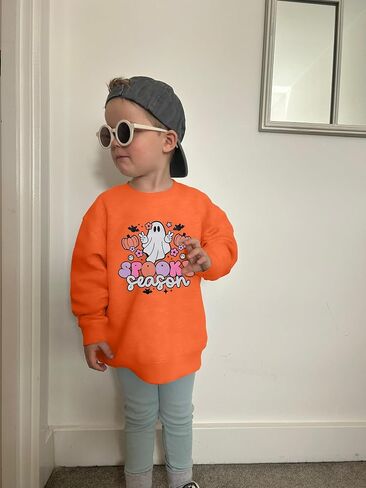DUTUT Toddler Baby Halloween Sweatshirts Spooky Season Sweatshirt Ghost Face Crewneck Long Sleeve Shirt Cute Pullover Top in Saudi Arabia