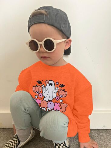 DUTUT Toddler Baby Halloween Sweatshirts Spooky Season Sweatshirt Ghost Face Crewneck Long Sleeve Shirt Cute Pullover Top in Saudi Arabia