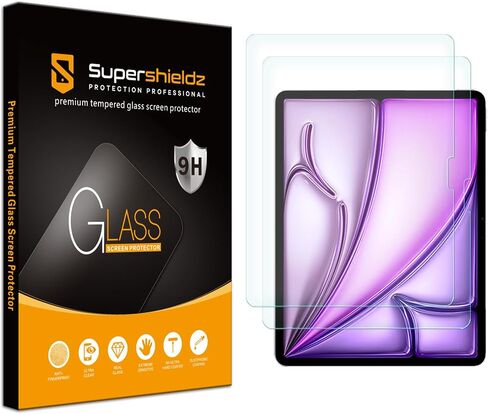 Supershieldz (2 Pack) Designed for iPad Air 11 inch (M2, 2024 Release) Screen Protector, [Tempered Glass] Anti Scratch, Bubble Free in Saudi Arabia