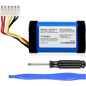 بطارية بديلة GSP-1S3P-CH40 بقدرة 10500 مللي أمبير في الساعة لمكبر صوت بلوتوث JBL Charge 5 المقاوم للماء، 2024 ترقية بطارية عالية السعة 3.7 فولت مع مجموعة أدوات إصلاح in Kuwait