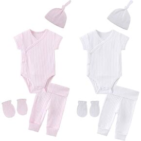 Solid Unisex Baby Boy Girl Layette Sets 8 pack Cotton Comfort Infant Clothes New born Essentials