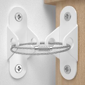 EastLink Furniture Anchors for Baby Proofing (10 Pack), Anti Tip Furniture Anchors Earthquake Straps Keep Baby and Pet Safety, 400 LBS High Tensile Capacity Metal Furniture Straps Wall Anchors, White