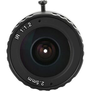 2.5mm 3MP Camera Lens, HD 2.5mm 3MP F1.2 1/2.5 CS Mount Focus Fixed CCTV Lens for Camera
