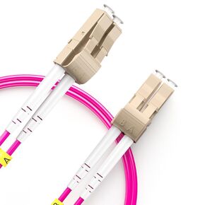 كابل تصحيح الألياف الضوئية OM4 LC إلى LC، LOMMF 10/40GB/100GB دوبلكس LC-LC 50/125um كابلات الألياف الضوئية متعددة الأوضاع LSZH - 7M/23FT