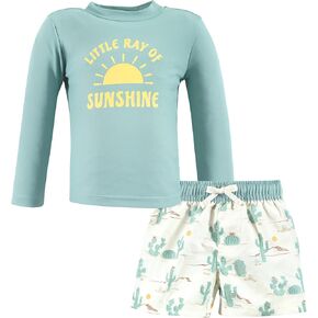 Hudson Baby Unisex Baby Swim Rashguard Set, Desert Cactus, 2T